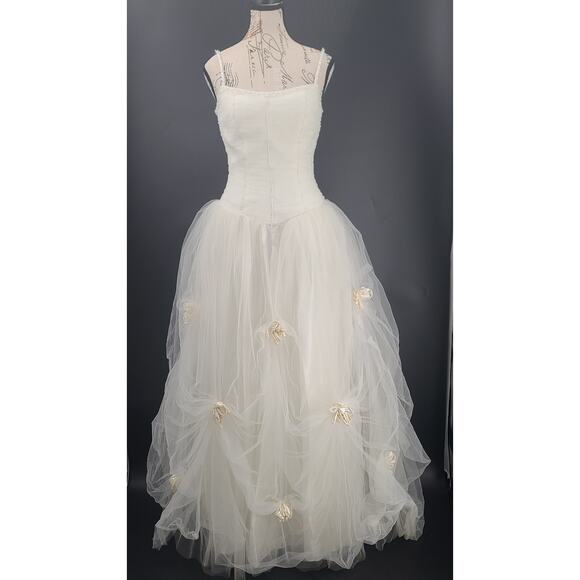 Cache Vintage Beaded Fairy Whimsical Prom Wedding dress Ivory Size 4 ren Faire - Picture 2 of 16